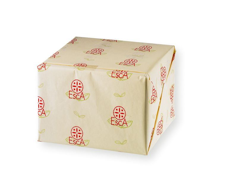 Scatola in cartoncino naturale confezionata con carta da pacchi Esca, 160 x 185 x 130